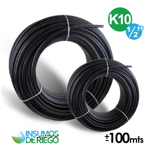 Caños / Rollos de Polietileno K10 - 1/2" de 100mts para riego o tendido de cables
