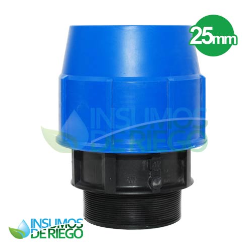 Adaptador Raccor 25mm rosca macho para polietileno de alta densidad