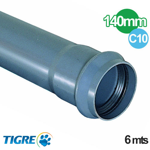 TUBO PVC CLASE 10 JUNTA ELASTICA 140mm